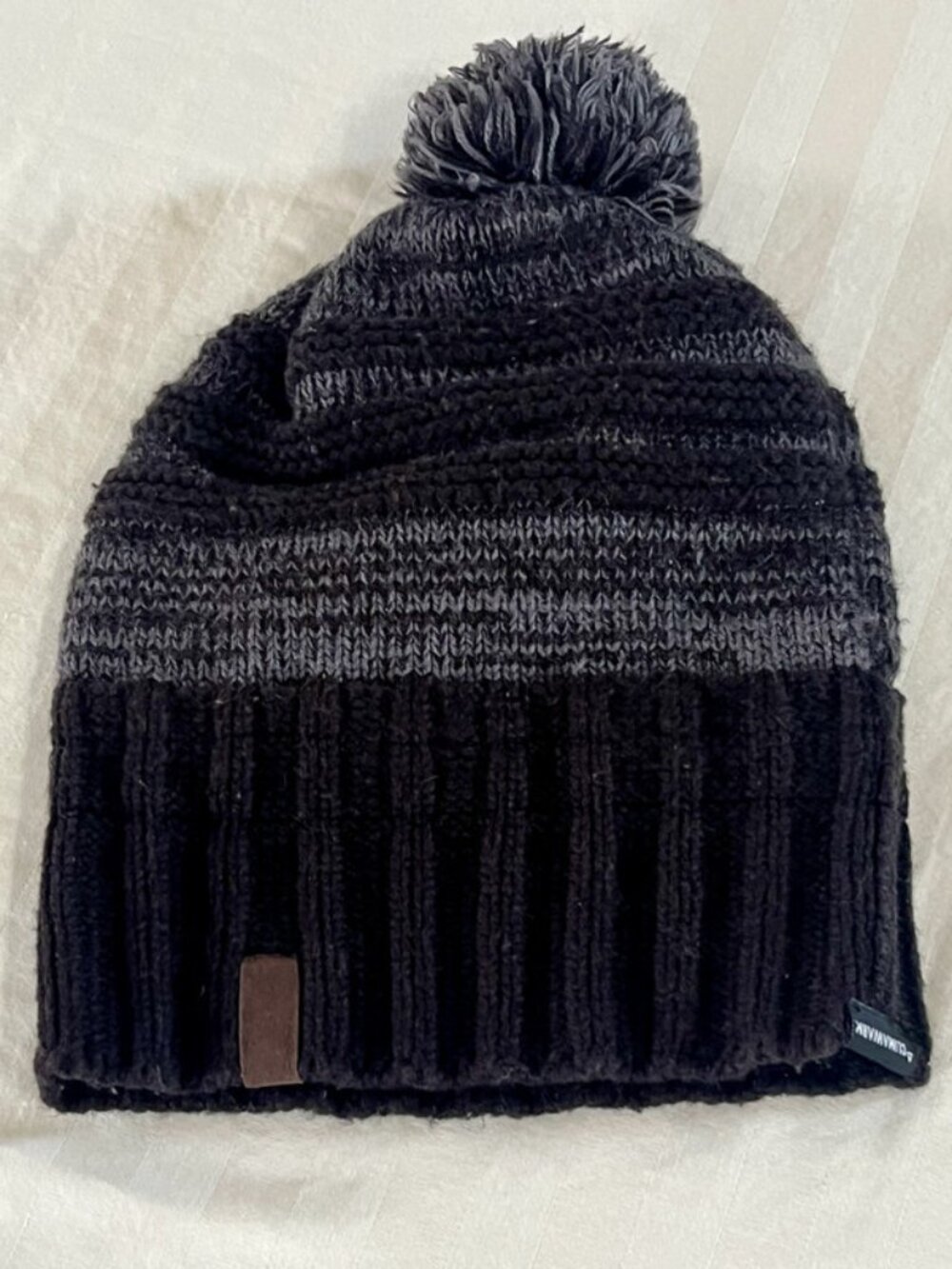 Adidas Black & Gray Unisex Climawarm Winter Beanie Pullover Hat (Ski)